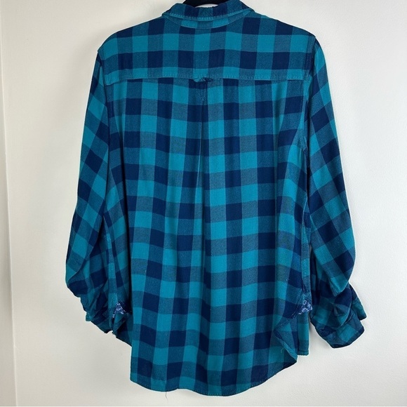 Coming vintage gingham plad bandana hankerchief style button down shirt XL - Picture 2 of 5